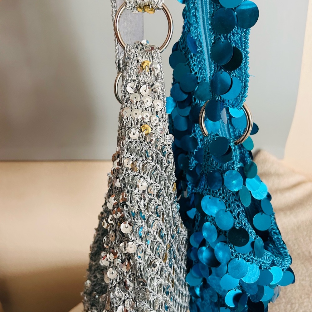 Bundle Silver And Blue Sequin Bag - image 4